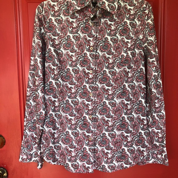 Jared Lang Long Sleeve Button Down Paisley Pattern Shirt, in Size Medium - Picture 2 of 5